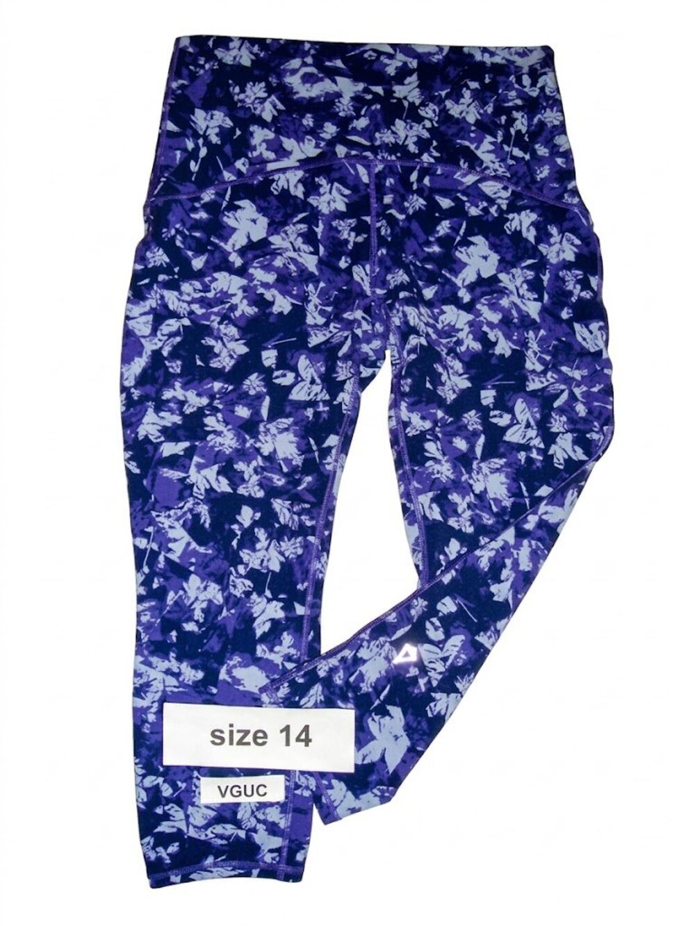 Ivivva Girl by Lululemon 🍋Strong Spirit Crop purple flowers highwaisted size 14